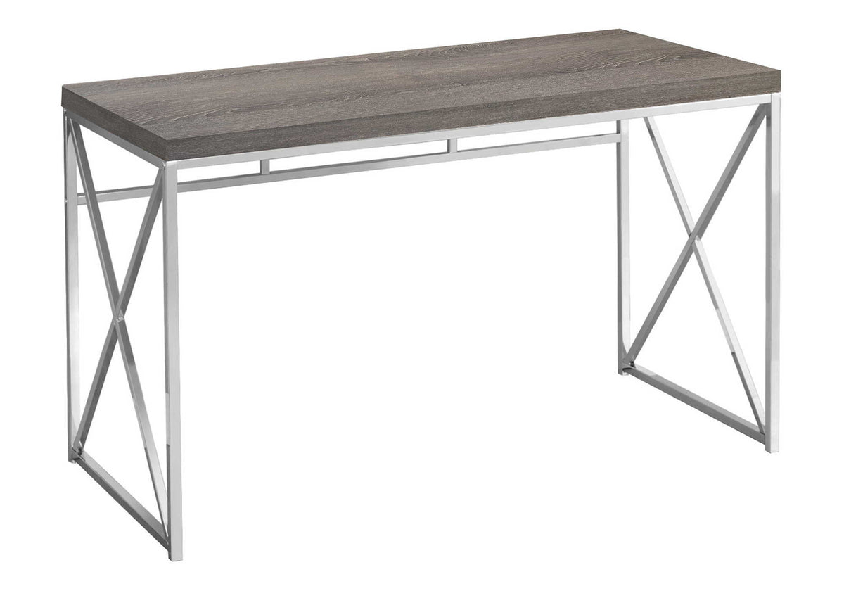 Contemporary Glossy Computer Desk with Sturdy Metal Base - Multiple Colors