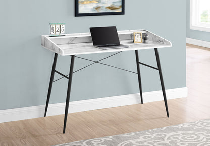 Contemporary Computer Desk with Storage Shelves - White, Black, or Gray