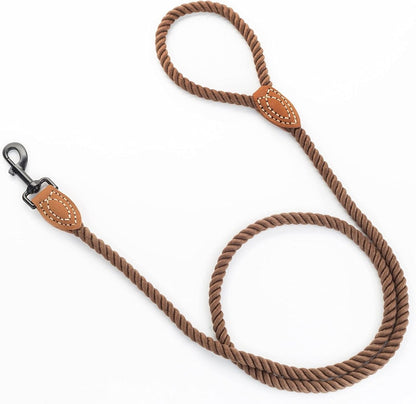 4 feet rope dog leach with lather handle