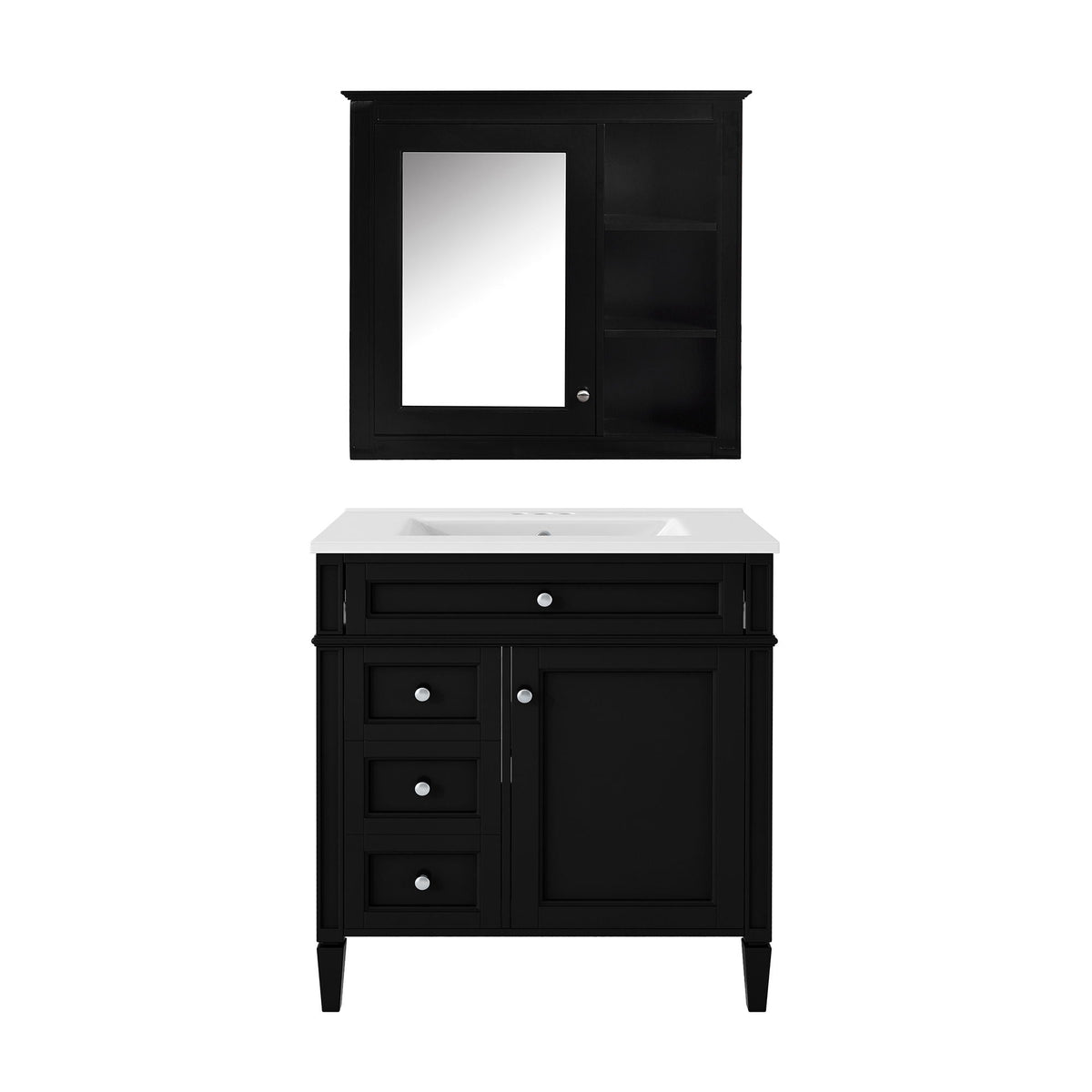 Bathroom Vanity with Medicine Cabinet and Storage - Multiple Colors