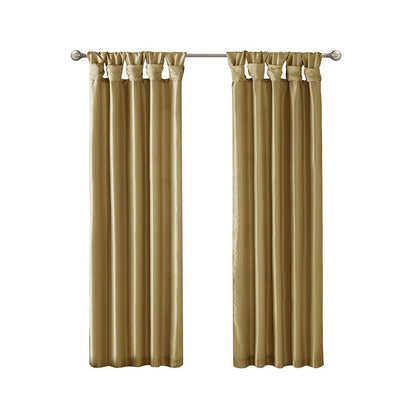 Twist Tab Lined Window Curtain Panel with DIY Twist Tabs - Bronze