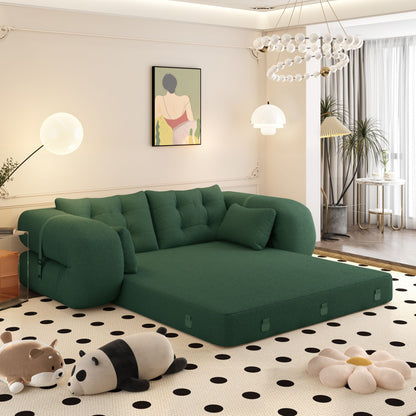 Multifunctional 3-in-1 Foldable Floor Sofa Bed with High-Density Foam - Fabric