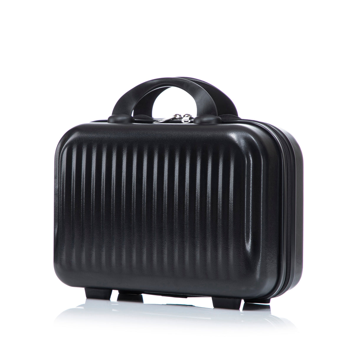 ABS Spinner Wheel Luggage Set with Cosmetic Case - Black
