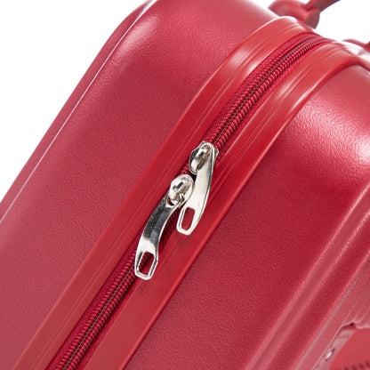ABS Spinner Wheel Luggage Set with Combination Lock - Red