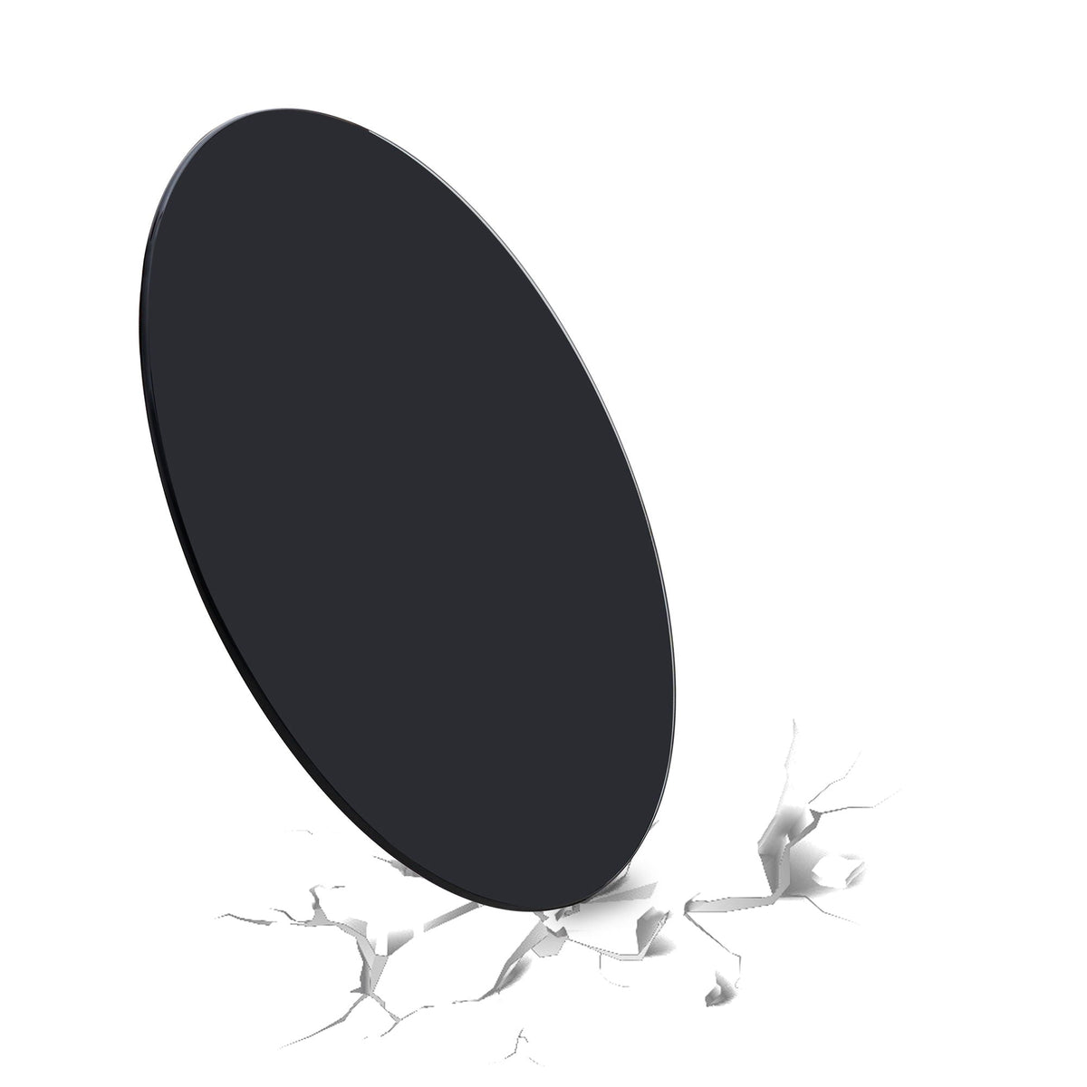 Round Tempered Glass Table Top with Durable Finish - White or Black