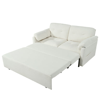 Convertible Pull Out Sofa Bed Queen Size with Side Storage - Fabric, Modern
