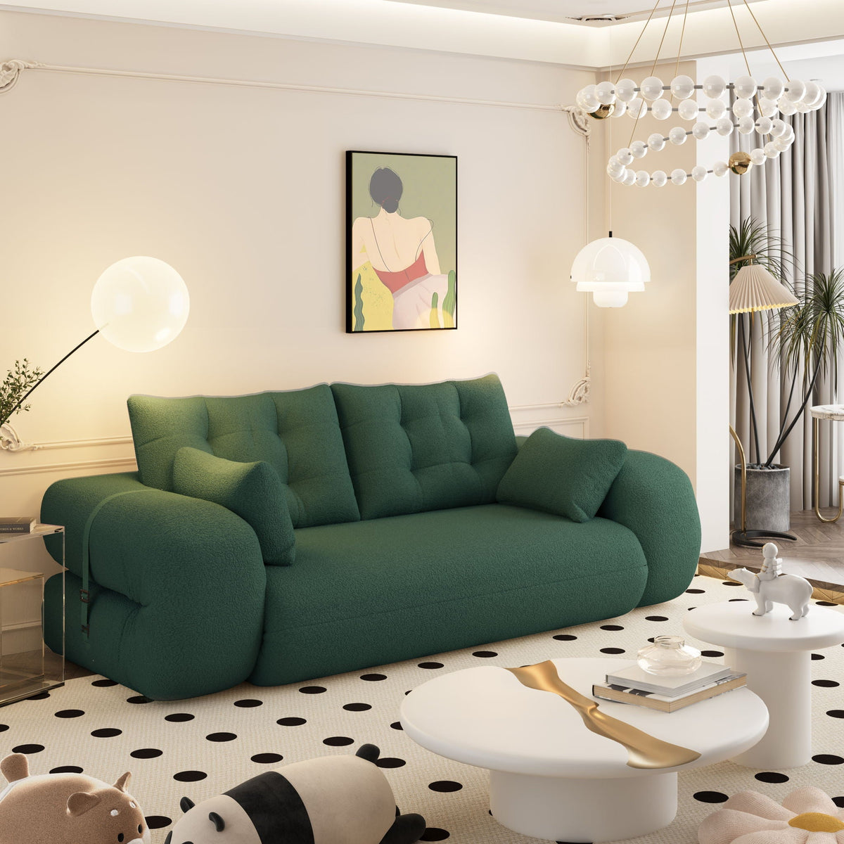 Multifunctional 3-in-1 Foldable Floor Sofa Bed with High-Density Foam - Fabric
