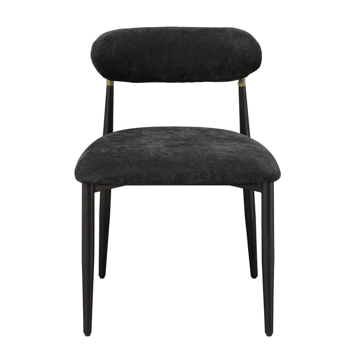 Contemporary Side Chair Set with Metal Frame - Beige