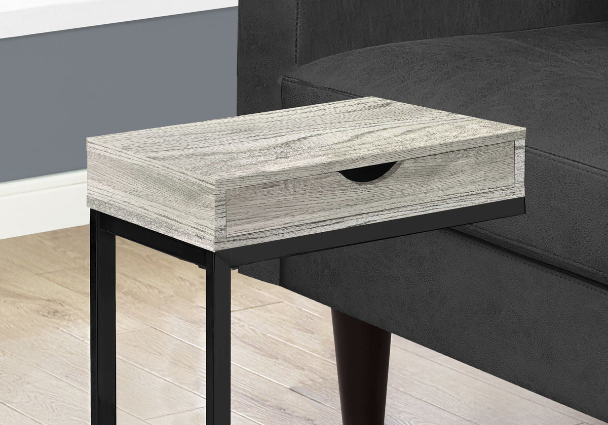 C-Shaped Accent Table with Storage Drawer – Multiple Colors