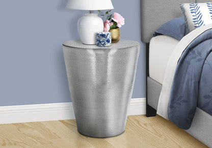 Drum Accent Side Table with Hammered Metal Finish - Gray or Dark Gray