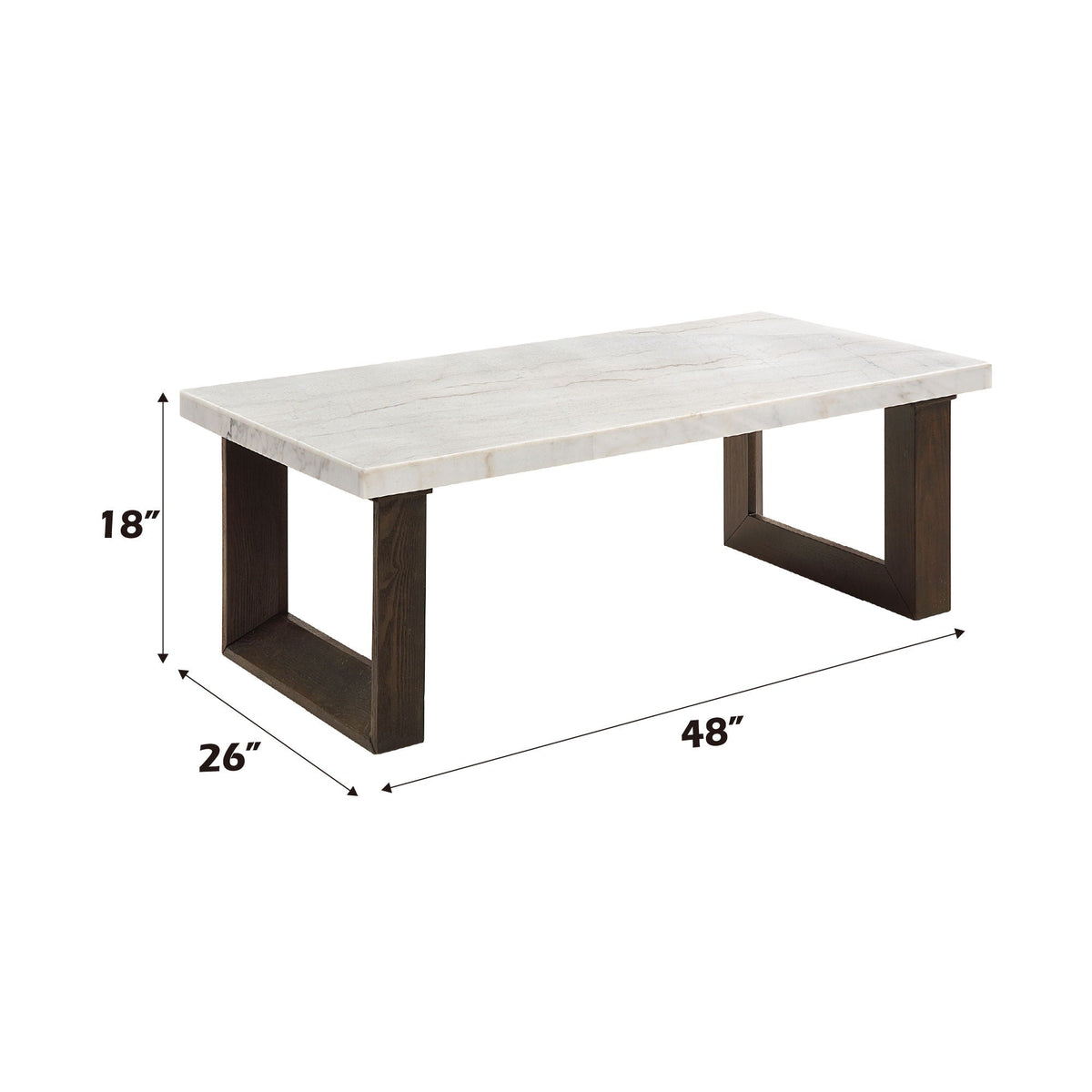 Edwyn Natural Marble Top End Table with Marble Top - White