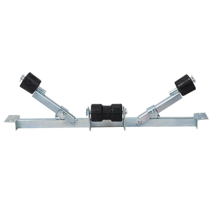 Heavy Duty Boat Trailer Support Bracket with Keel Rollers - Pearl Silver