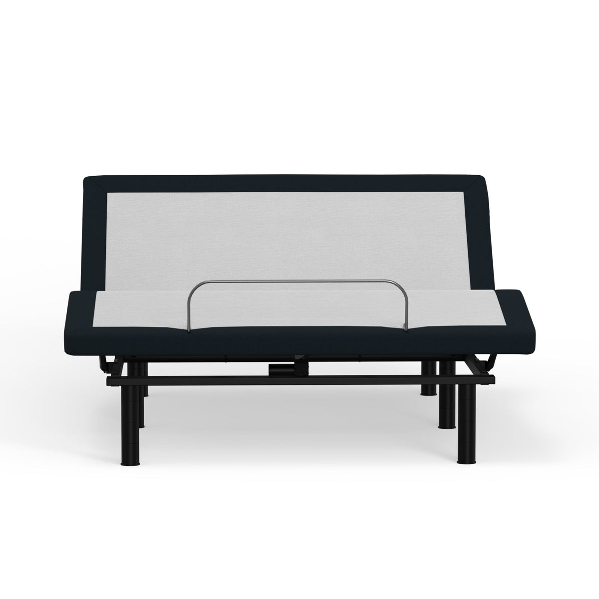 Full Adjustable Bed Base with Massage and USB Ports – White/Charcoal