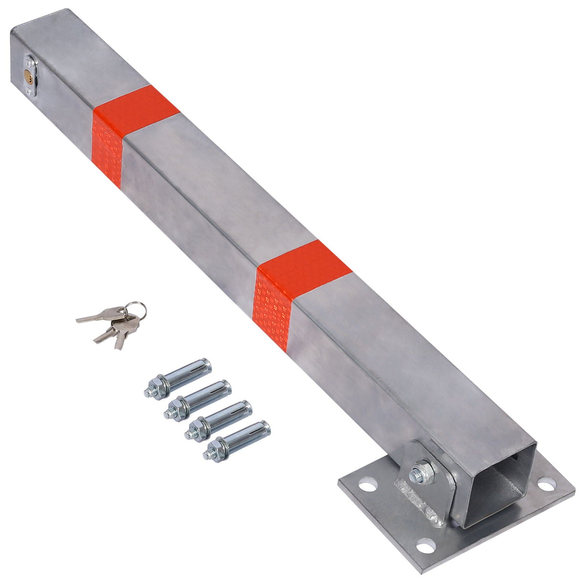 Square Parking Bollard Pole Barrier with Lock - Yellow or Dark Gray