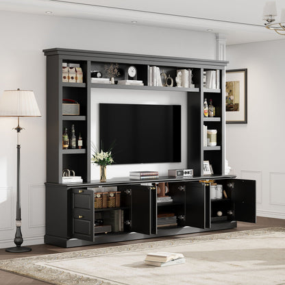 All-In-One TV Stand With Bookcase for TVs Up to 70 Inches - Black or White