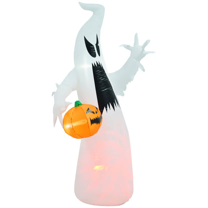 5.9' Towering LED-Lit Inflatable Ghost with Dynamic Lighting - White