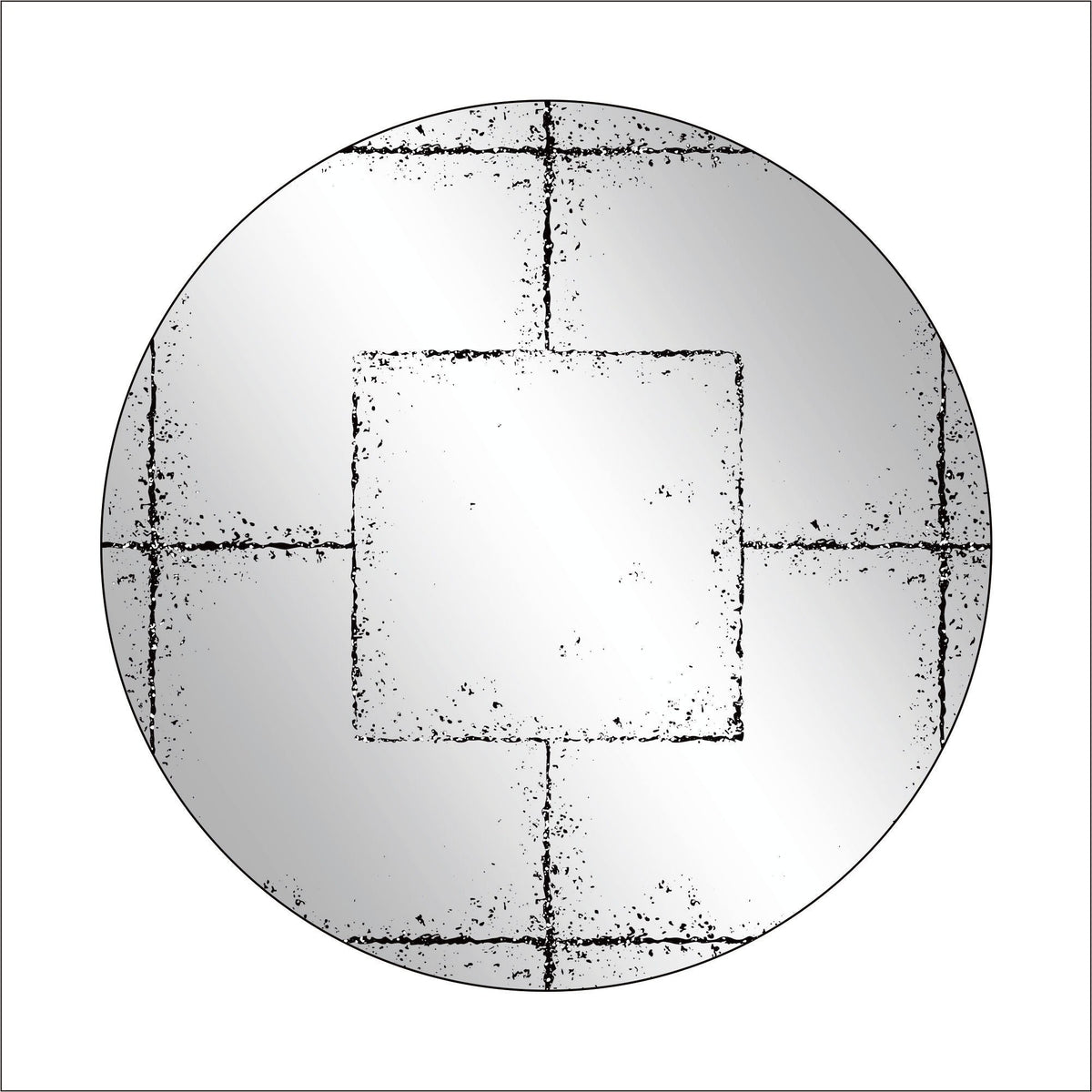 Round Wall-Mounted Mirror with Vintage Industrial Frame - Black Iron