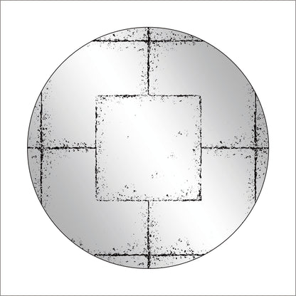 Round Wall-Mounted Mirror with Vintage Industrial Frame - Black Iron