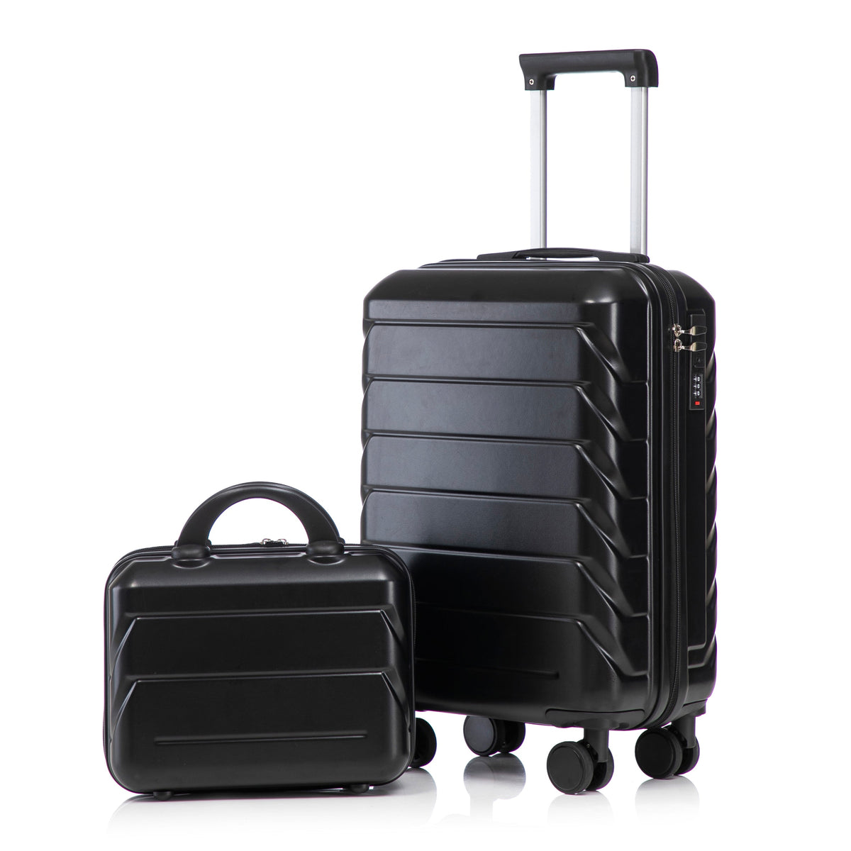 ABS Spinner Wheel Luggage Set with Combination Lock - Black