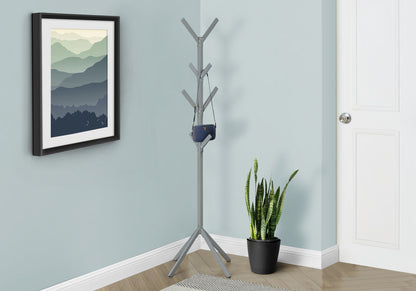 Freestanding Coat Rack with 8 Hooks - Black, Gray, or White