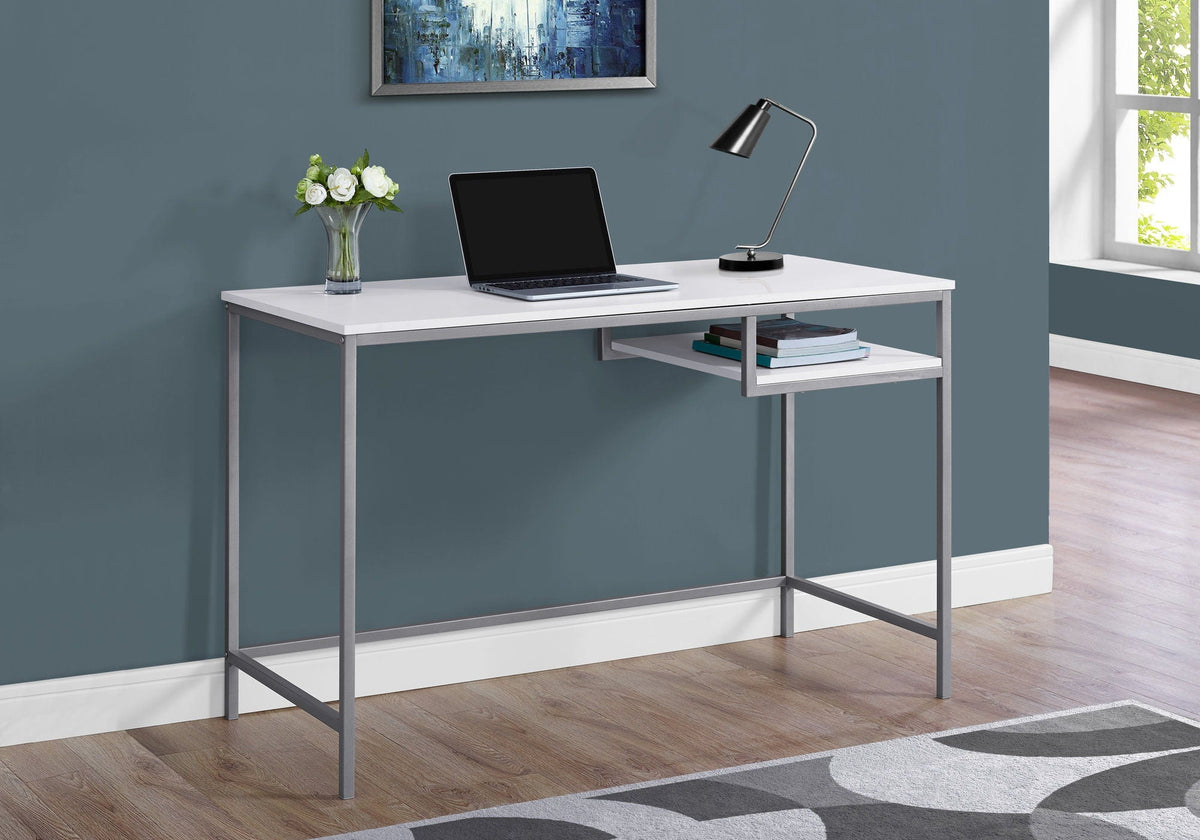 Compact Modern Computer Desk with Open Storage - Multiple Colors