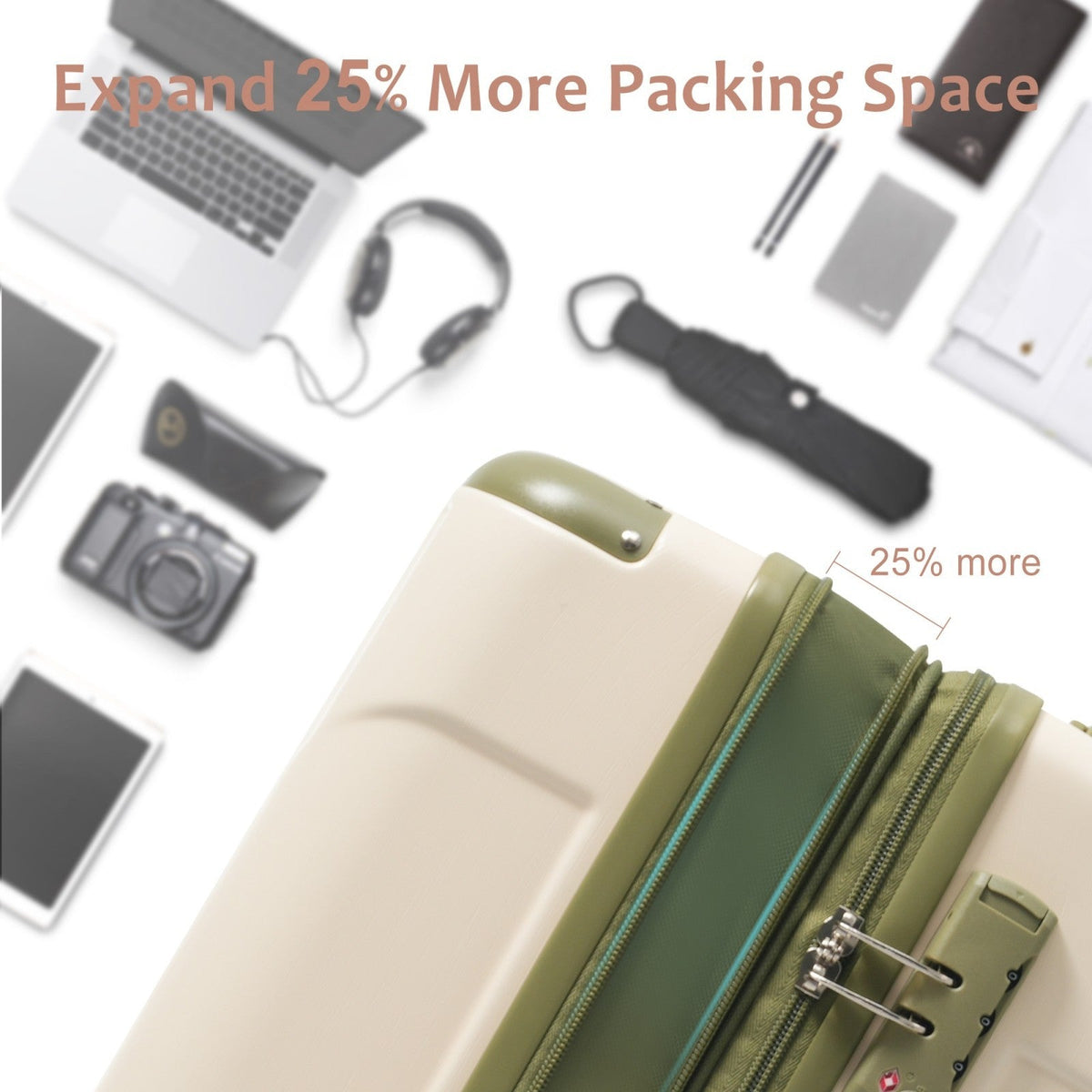Expandable Hard Shell Luggage Set with TSA Lock - Modern Finish