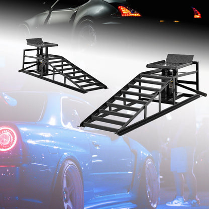 5 Ton Hydraulic Automotive Lift Ramps with Durable Steel - Red
