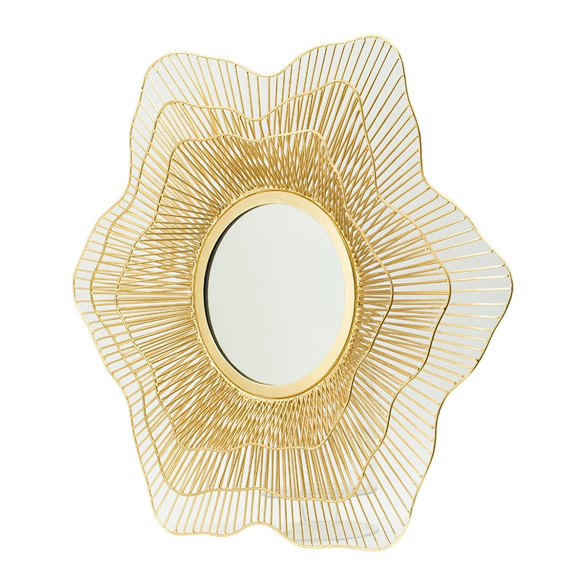 Starburst Metal Wall Mirror with Gold Iron Frame - 27"