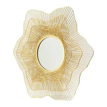 Starburst Metal Wall Mirror with Gold Iron Frame - 27"