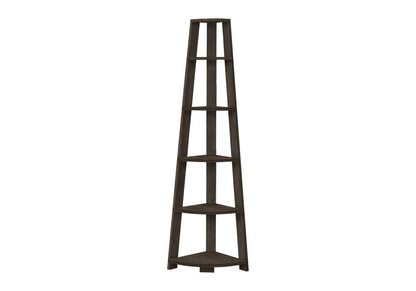 5-Tier Corner Bookshelf with Fixed Shelves - Modern Oak Finish