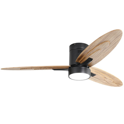 Flush Mount Ceiling Fan With Light and Remote Control