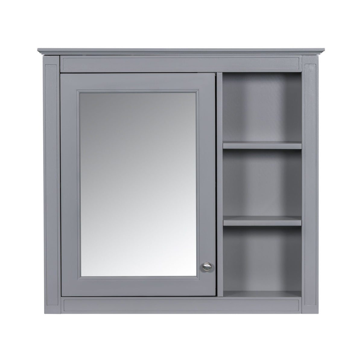 Wall Mounted Medicine Cabinet with Mirror and 3 Open Shelves - Multiple Colors