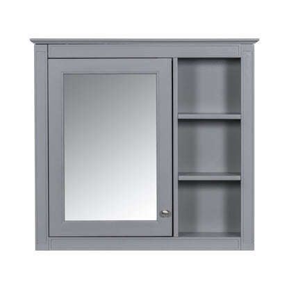 Wall Mounted Medicine Cabinet with Mirror and 3 Open Shelves - Multiple Colors