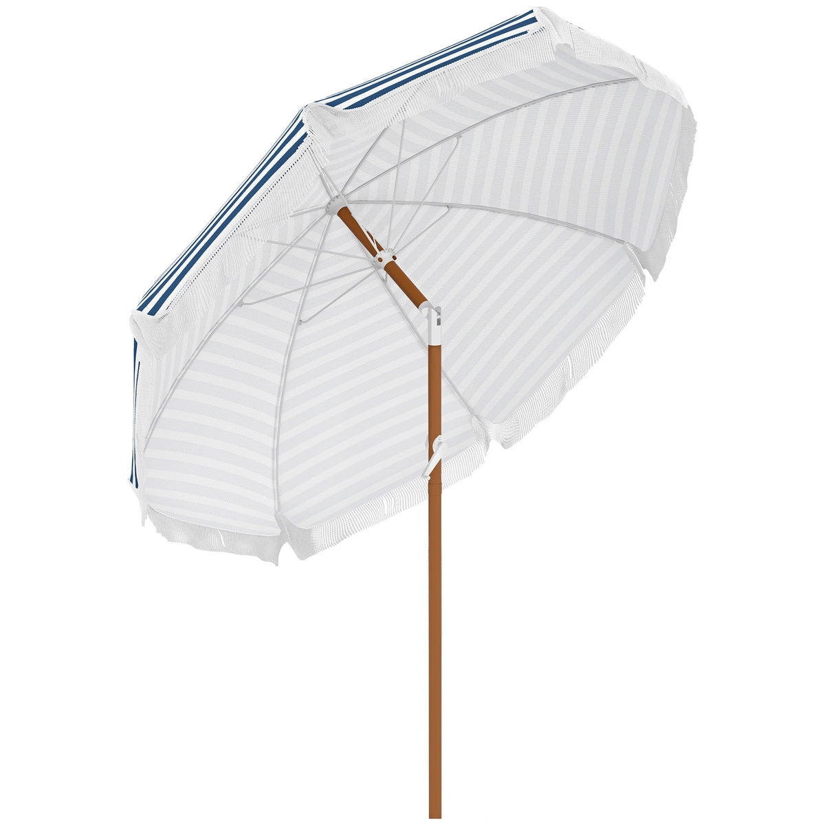 Blue Stripe Outdoor Patio Umbrella with Tilt and Vent - Steel Frame