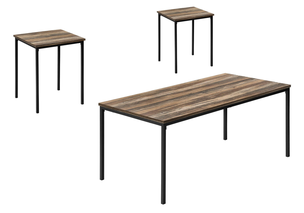 Contemporary 3-Piece Table Set with Metal Frame - Multiple Colors