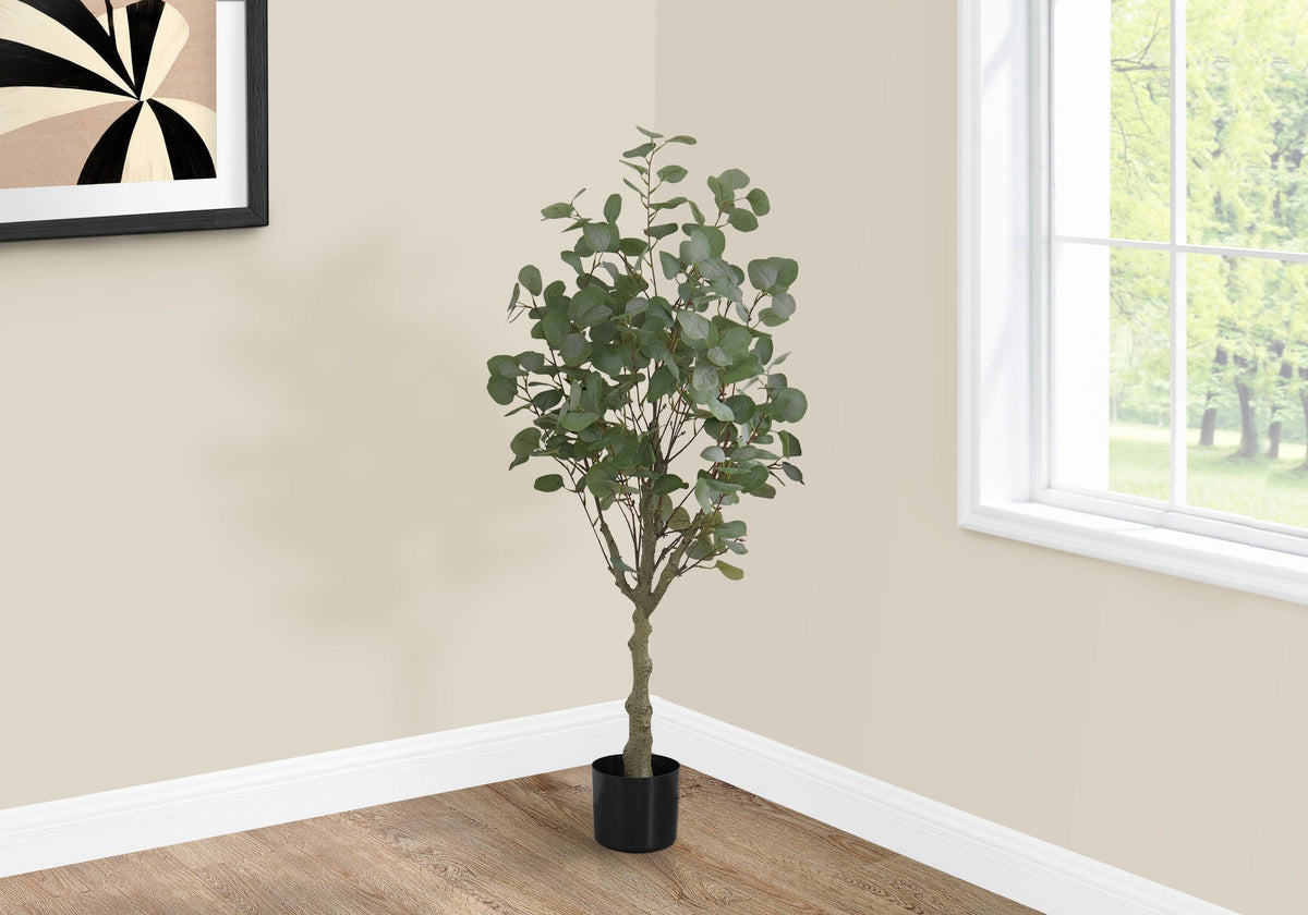 46" Tall Artificial Eucalyptus Tree with Realistic Green Leaves - Green