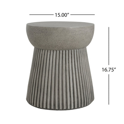 Outdoor Lightweight Concrete Side Table with Hourglass Design