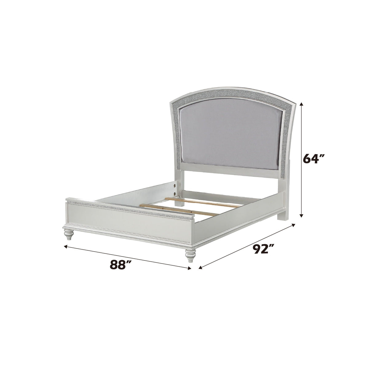 Maverick Panel Bed with Rhinestone Inlay - Gray