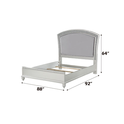 Maverick Panel Bed with Rhinestone Inlay - Gray