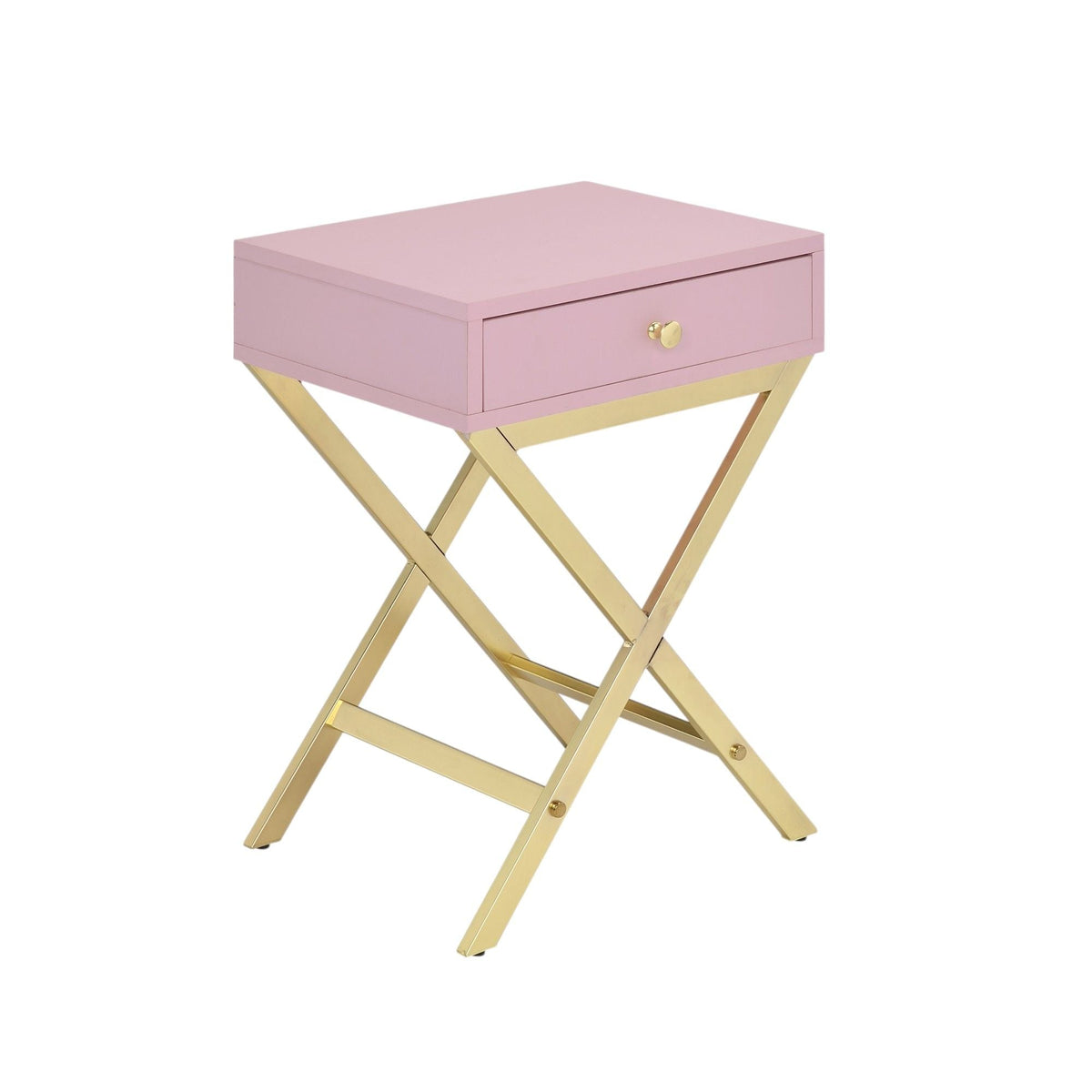 Coleen Elegant Design Accent Table with Drawer - Black, Pink or White