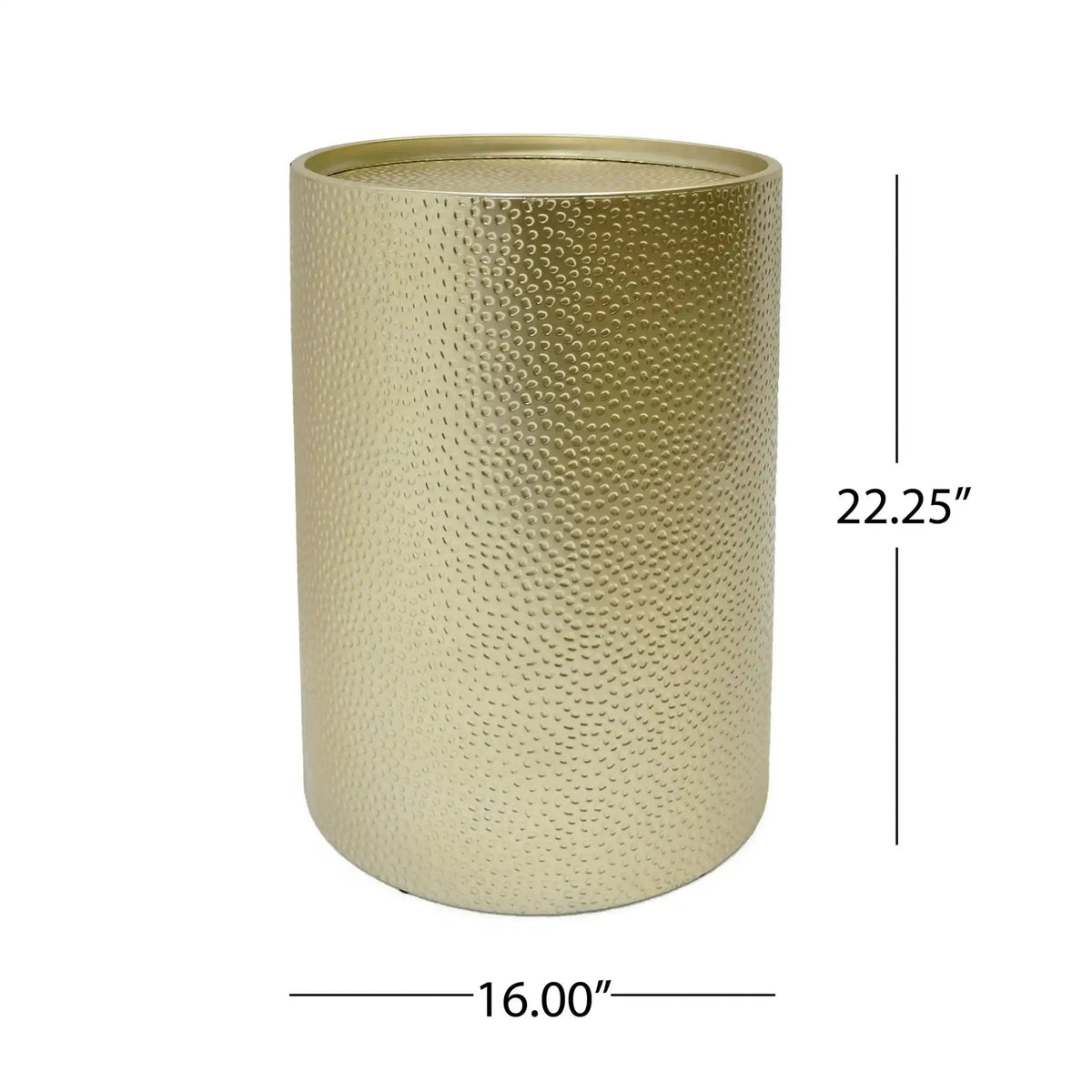 Modern Round Accent Table with Hammered Surface - Pearl Silver or Gold
