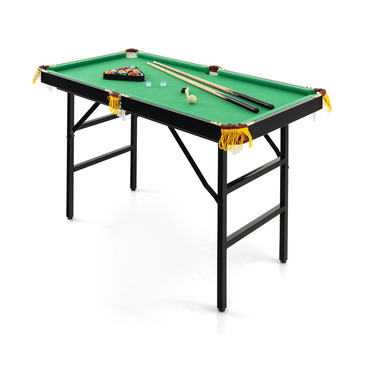 47 Inch Folding Billiard Table with Cues and Brush Chalk