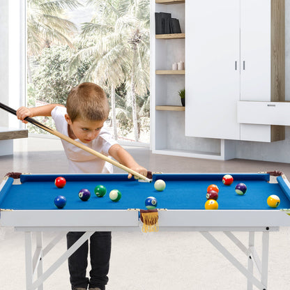 47 Inch Folding Billiard Table with Cues and Brush Chalk