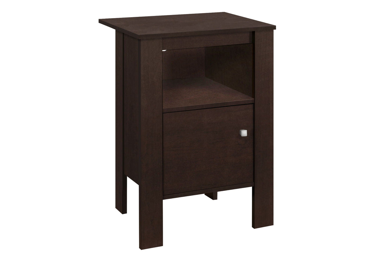 Wood Accent Nightstand with Storage - Transitional Style