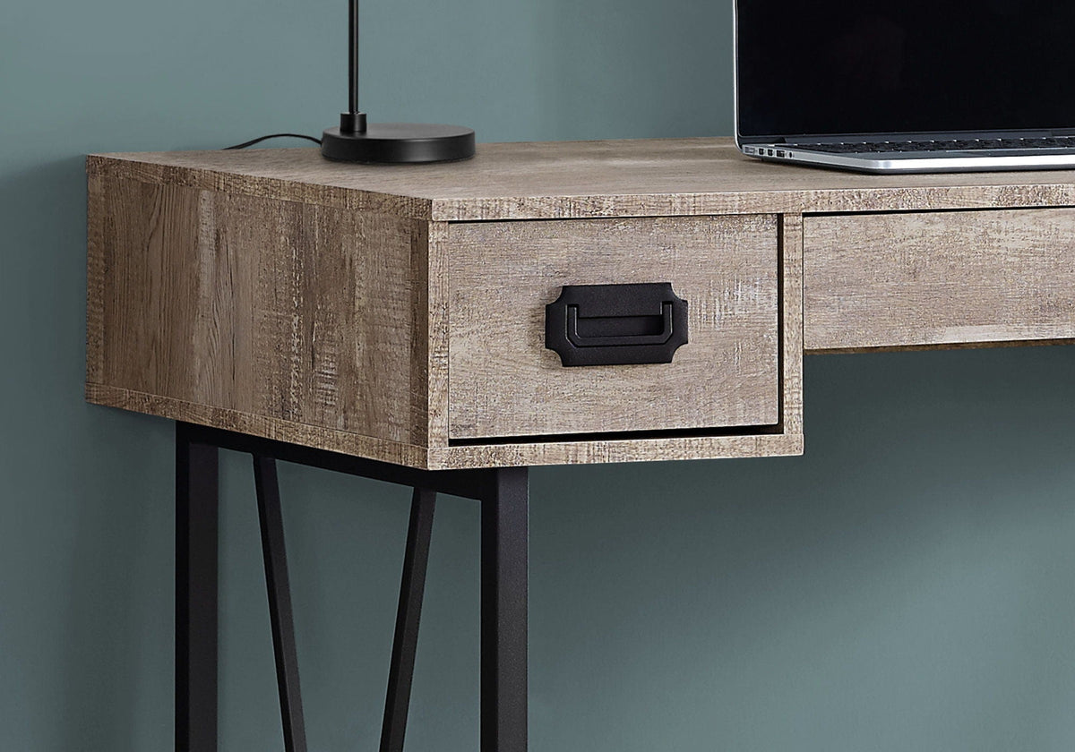 Transitional Computer Desk with Storage Drawers - Light Brown, Dark Gray, or Dark Brown