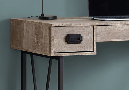 Transitional Computer Desk with Storage Drawers - Light Brown, Dark Gray, or Dark Brown