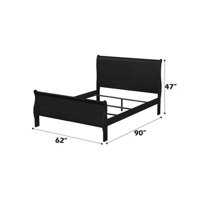 Louis Philippe Sleigh Style Bed with Classic Wood Construction - Multiple Colors