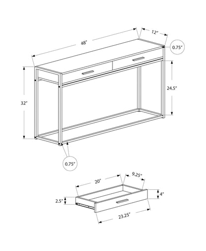 Accent Console Table with Storage Drawers - Wood & Metal