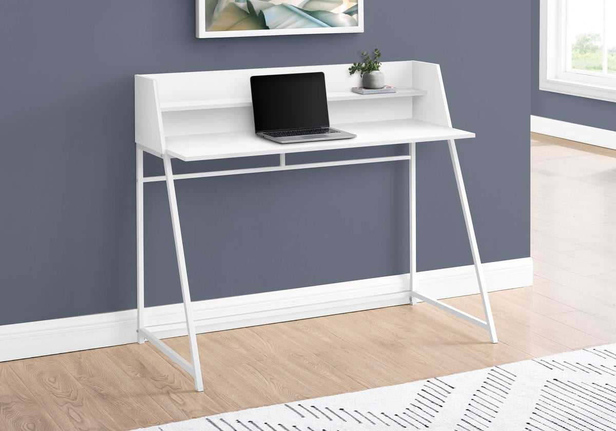 Marble Look Computer Desk with Storage Shelves - Multiple Colors