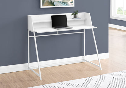 Marble Look Computer Desk with Storage Shelves - Multiple Colors